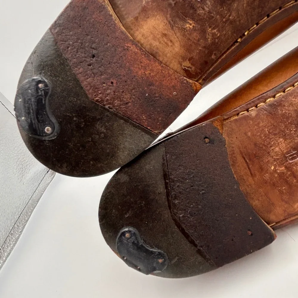 VTG Thornton Bay Kiltie Loafers Men 10 Brown Leather Brogue Made in Italy Preppy